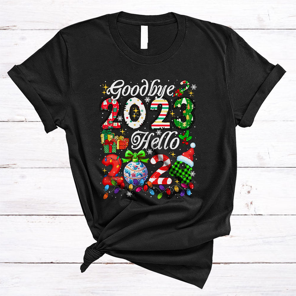 MacnyStore - Goodbye 2023 Hello 2024, Colorful Cool Christmas New