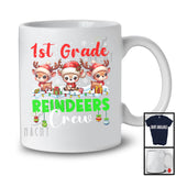 1st Grade Reindeers Crew; Adorable Christmas Three Dancing Reindeers; Students Teacher Group T-Shirt