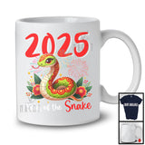 2025 Year Of The Snake; Adorable Happy Lunar New Year Snake; Flowers Family Group T-Shirt