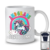 2nd Grade Here I Come; Colorful Back To School Unicorn Rainbow; Girls Students Group T-Shirt