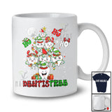 3Ho Dentistree; Fantastic Christmas Tree Lights Plaid Tooth Teeth; Dental Assistant Dentist Group T-Shirt