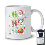 3Ho; Adorable Christmas Ornaments Santa Santa Poodle; Snowing X-mas Family Group T-Shirt