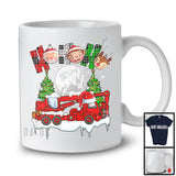 3Ho; Amazing Christmas Plaid Santa Driving Crane Truck Driver; X-mas Moon Tree Snowing T-Shirt