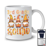 3rd Grade Squad; Lovely Thanksgiving Plaid Three Gnomes Gnomies; Fall Leaves Teacher Group T-Shirt