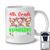 4th Grade Reindeers Crew; Adorable Christmas Three Dancing Reindeers; Students Teacher Group T-Shirt