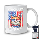 4th Of July Crew, Adorable Independence Day Cat Owner Lover, America Flag Patriotic T-Shirt