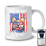 4th Of July Crew, Adorable Independence Day Corgi Owner Lover, America Flag Patriotic T-Shirt