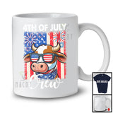 4th Of July Crew, Adorable Independence Day Cow Farmer Lover, America Flag Patriotic T-Shirt