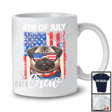 4th Of July Crew, Adorable Independence Day Pug Owner Lover, America Flag Patriotic T-Shirt