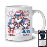 4th Of July Squad, Adorable Three Gnomies Gnomes Sunglasses, USA Flag Patriotic Group T-Shirt