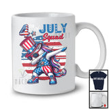 4th Of July Squad, Cheerful Unicorn Dabbing Lover, Vintage Retro American Flag Patriotic Group T-Shirt