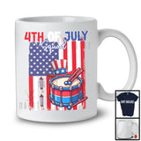 4th Of July Squad, Proud American Flag Drum Player, Musical Instruments Patriotic Group T-Shirt