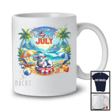 4th Of July, Adorable Summer Vacation Sheep On Beach Lover, Patriotic Family Group T-Shirt