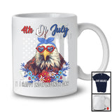 4th Of July, Happy Independence Day American Flag Sunglasses Eagle Lover, Flowers Patriotic T-Shirt