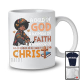 A Child Of God A Woman Of Faith, Adorable Juneteenth Black History Afro Girl, African Pride T-Shirt