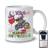 A Witch Cannot Survive On Wine Alone Needs A Motorbike, Lovely Halloween Skeleton Biker, Drinking T-Shirt