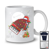 Accordion Santa; Amusing Christmas Lights Snowing Santa Accordion Player; Musical Instruments T-Shirt