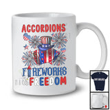 Accordions Fireworks And Freedom, Proud 4th Of July American Flag Musical Instruments, Patriotic T-Shirt