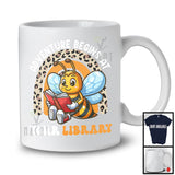 Adventure Begins At Your Library, Adorable Summer Bee Reading Book, Leopard Rainbow T-Shirt