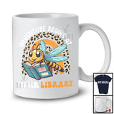 Adventure Begins At Your Library, Adorable Summer Dragonfly Reading Book, Leopard Rainbow T-Shirt