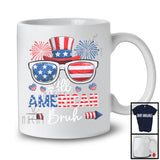 All American BRUH, Cheerful 4th Of July US Flag Sunglasses Fireworks, Patriotic Family Group T-Shirt