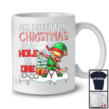 All I Need For Christmas Is A Hole In One; Cheerful X-mas Tree Dabbing Elf; Golf Player Team T-Shirt