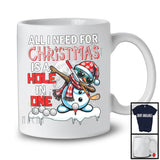 All I Need For Christmas Is A Hole In One; Cheerful X-mas Tree Dabbing Snowman; Golf Player Team T-Shirt