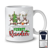 All Of The Ferret Reindeer; Fantastic Christmas Tree Three Reindeer Animals; Snowing Family T-Shirt