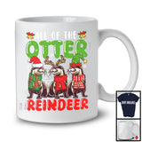 All Of The Otter Reindeer, Cheerful Christmas Snow Three Otters, X-mas Matching Family Group T-Shirt