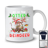 All Of The Otter Reindeer; Humorous Christmas Otter Santa; X-mas Lights Animal T-Shirt