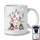 Anchor X-mas Lights On Christmas Tree; Joyful Plaid Gnomes Anchor Boating; Family Group T-Shirt