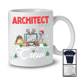 Architect Crew; Cheerful Christmas Three Santa Elf Reindeer Jobs Tools; Proud Careers T-Shirt