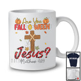 Are You Fall-o-ween Jesus; Awesome Halloween Costume Leopard Fall Leaves Cross; Family T-Shirt