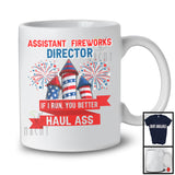 Assistant Fireworks Director If I Run, Sarcastic 4th Of July Firecrackers, USA Flag Patriotic T-Shirt