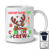 Assistant Teacher Team Christmas Crew; Fantastic X-mas Plaid Reindeer Face; Proud Careers Jobs T-Shirt