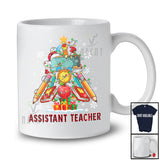 Assistant Teacher Tools Christmas Tree; Joyful X-mas Plaid Teacher Teaching Lover; Proud Jobs T-Shirt