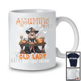 Assuming I'm Just An Old Lady Was Your First Mistake, Humorous Halloween Witch, Black Cat Lover T-Shirt