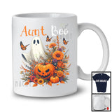 Aunt Boo, Awesome Halloween Boo Ghost Pumpkins Flowers Lover, Matching Family Group T-Shirt