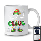 Aunt Claus; Wonderful Christmas Red Green Plaid ELF; X-mas Pajama Family Group T-Shirt