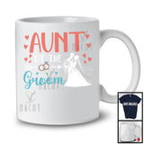 Aunt Of Groom, Lovely Mother's Day Wedding Couple Lover Rings Hearts, Family Group T-Shirt