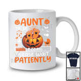 Aunt To Be Please Wait Patiently; Awesome Halloween Pregnancy Footprint Pumpkin; Family T-Shirt