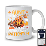 Aunt To Be Please Wait Patiently; Lovely Thanksgiving Pregnancy Footprint Pumpkin; Family T-Shirt