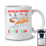 Australian Shepherds For Everyone; Fantastic Christmas Santa Sleigh; X-mas Snowing Family T-Shirt