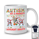 Autism Not A Disability It's A Different Ability; Lovely Christmas Autistic Santa Dabbing; Family T-Shirt