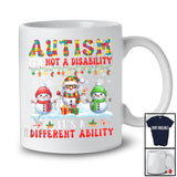 Autism Not A Disability It's A Different Ability; Lovely Christmas Autistic Snowman; Family T-Shirt