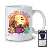 Autism Squad, Proud Halloween Three Mummy Monster Witch Puzzle, Autism Awareness Family T-Shirt