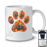 Autumn Leaves Turkeys In Dog Paws; Wonderful Thanksgiving Fall Dog Cat Owner; Family Group T-Shirt