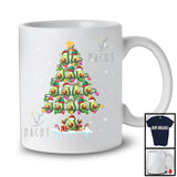 Avocado Christmas Tree; Cheerful X-mas Lights Santa Elf Avocado; Fruit Vegan Snowing T-Shirt