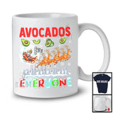 Avocados For Everyone; Fantastic Christmas Avocado Santa Sleigh; X-mas Snowing Family Fruit T-Shirt