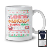 Badminton Cookies Christmas Movies Repeat; Amazing X-mas Sweater Santa Badminton Player T-Shirt